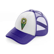 clover symbol-purple-trucker-hat