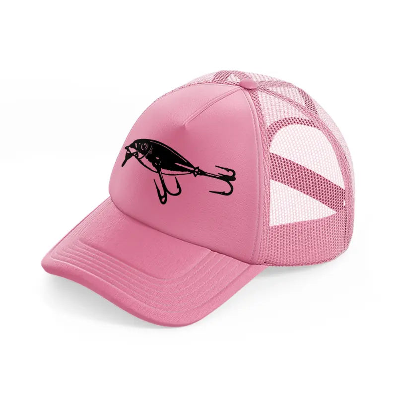 fish in a hook pink trucker hat