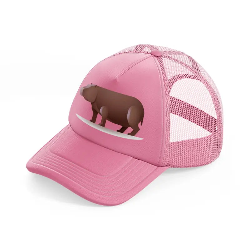 007 hippopotamus pink trucker hat