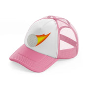 golf ball fire-pink-and-white-trucker-hat