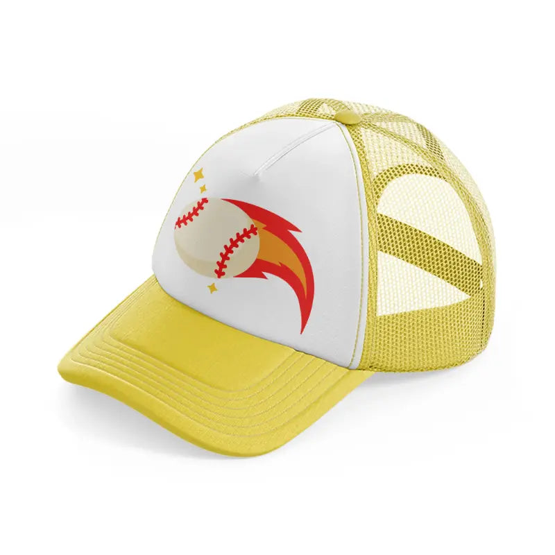 baseball fire-yellow-trucker-hat