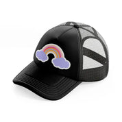 rainbow cloud-black-trucker-hat