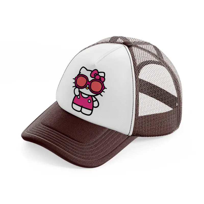 hello kitty sunglasses brown trucker hat