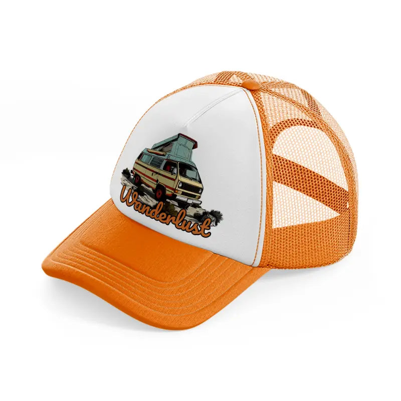 wanderlust-orange-trucker-hat
