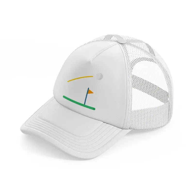 golf cartoon-white-trucker-hat