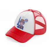 fisherman loves fishing-red-and-white-trucker-hat