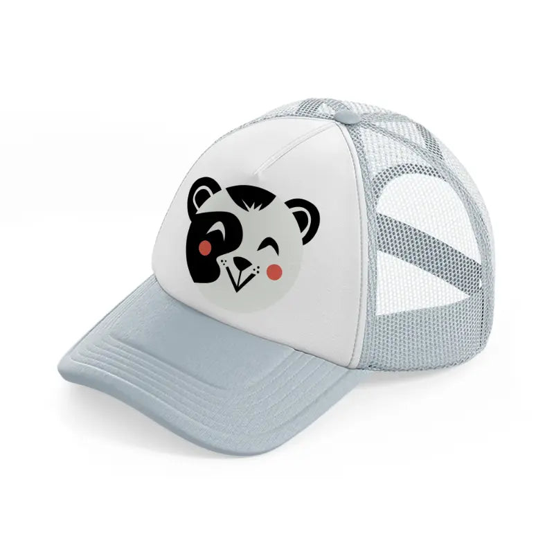 panda grey trucker hat