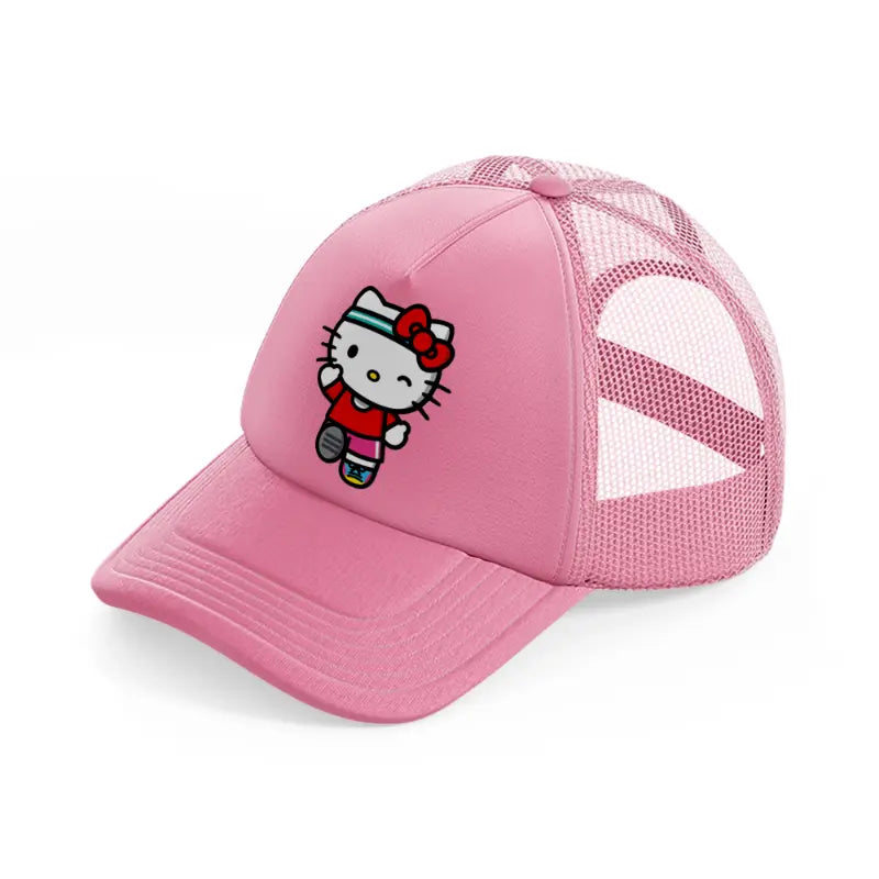 hello kitty jogging pink trucker hat