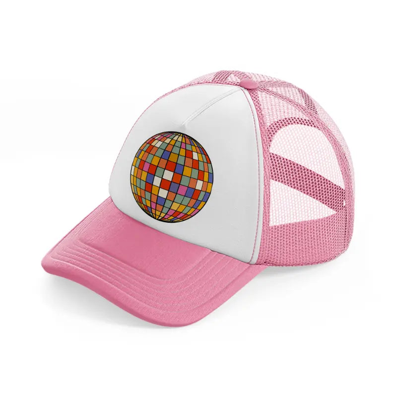 retro elements-62-pink-and-white-trucker-hat