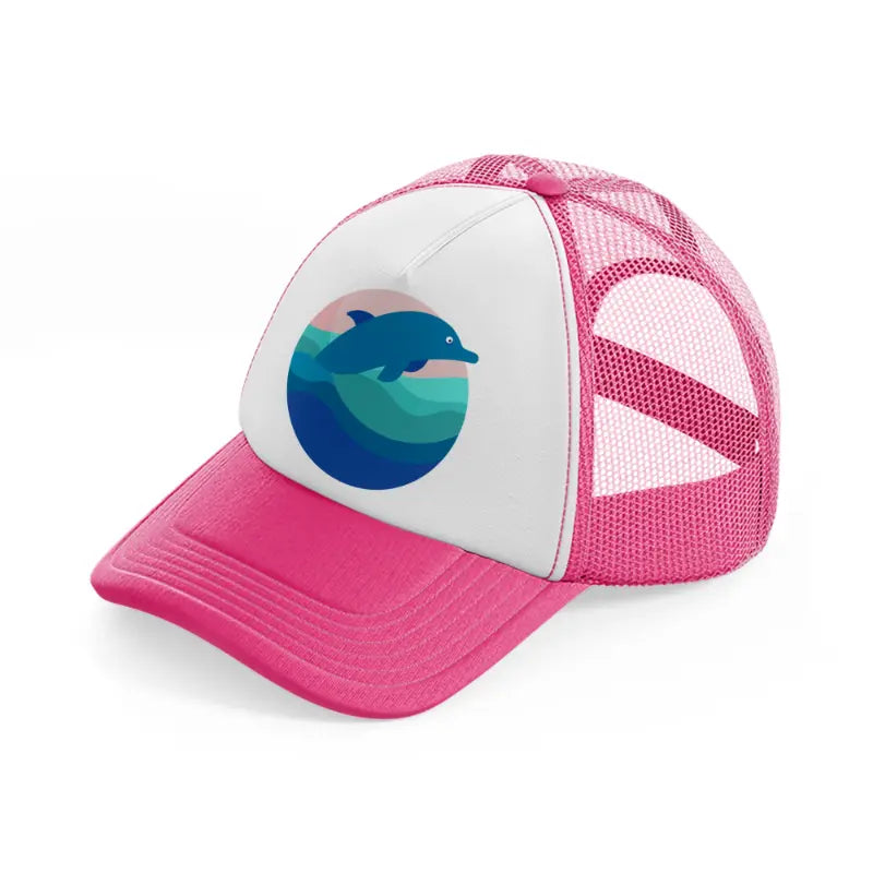 dolphin (1)-neon-pink-trucker-hat