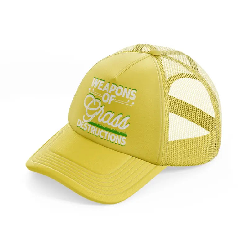 weapons of grass destructions-gold-trucker-hat