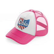 ohio flag neon pink trucker hat