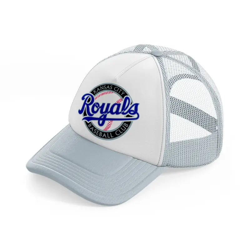 kansas city royals baseball club-grey-trucker-hat