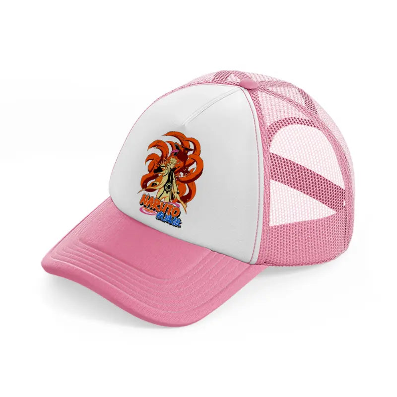 naruto pink and white trucker hat