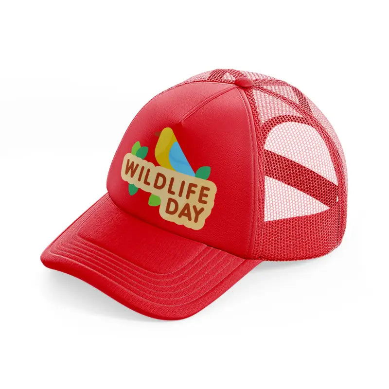 world wildlife day (2) red trucker hat