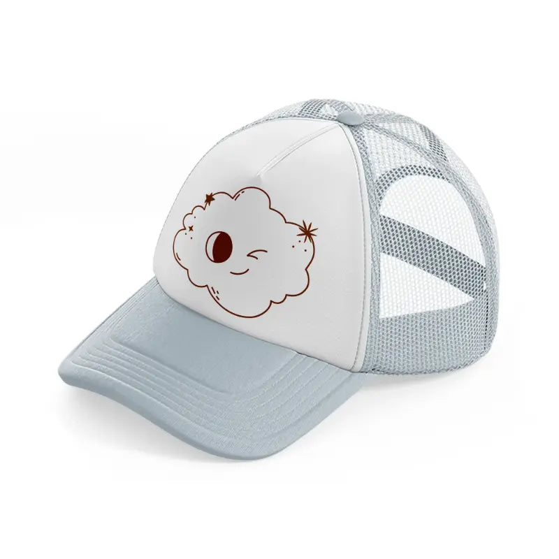 cloudy wink-grey-trucker-hat