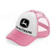 john deere b&w-pink-and-white-trucker-hat