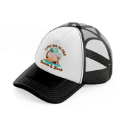 love you to the beach and back-black-and-white-trucker-hat