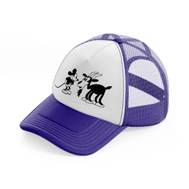 mickey deer confuse-purple-trucker-hat