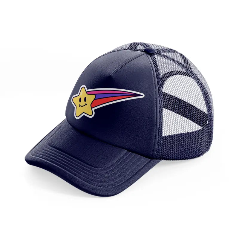 shooting star navy blue trucker hat