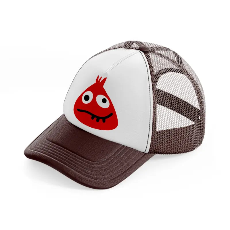 red monster brown trucker hat