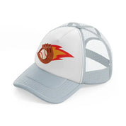 baseball catch grey trucker hat