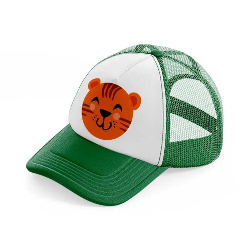 tiger green and white trucker hat