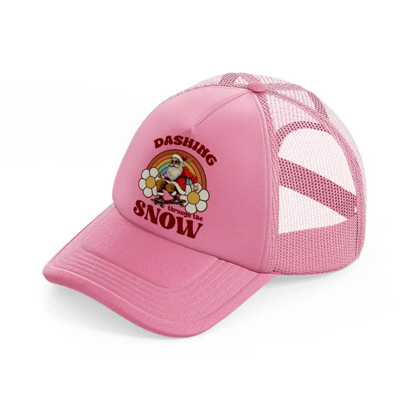 dashing through the snow-pink-trucker-hat