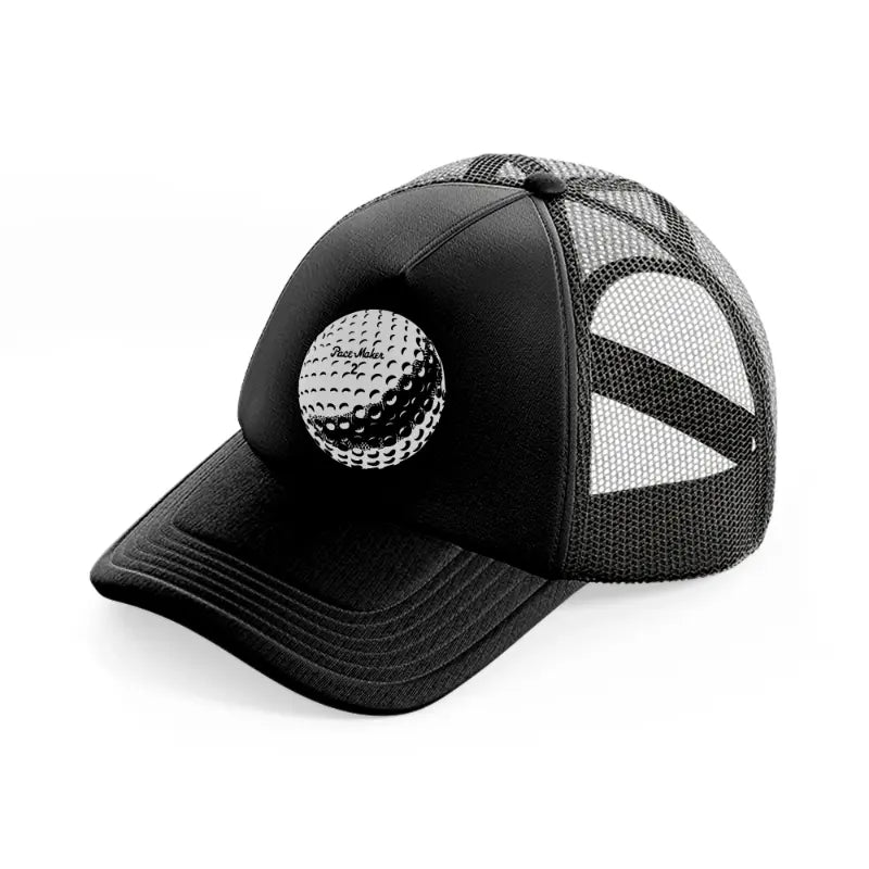 golf ball b&w black trucker hat