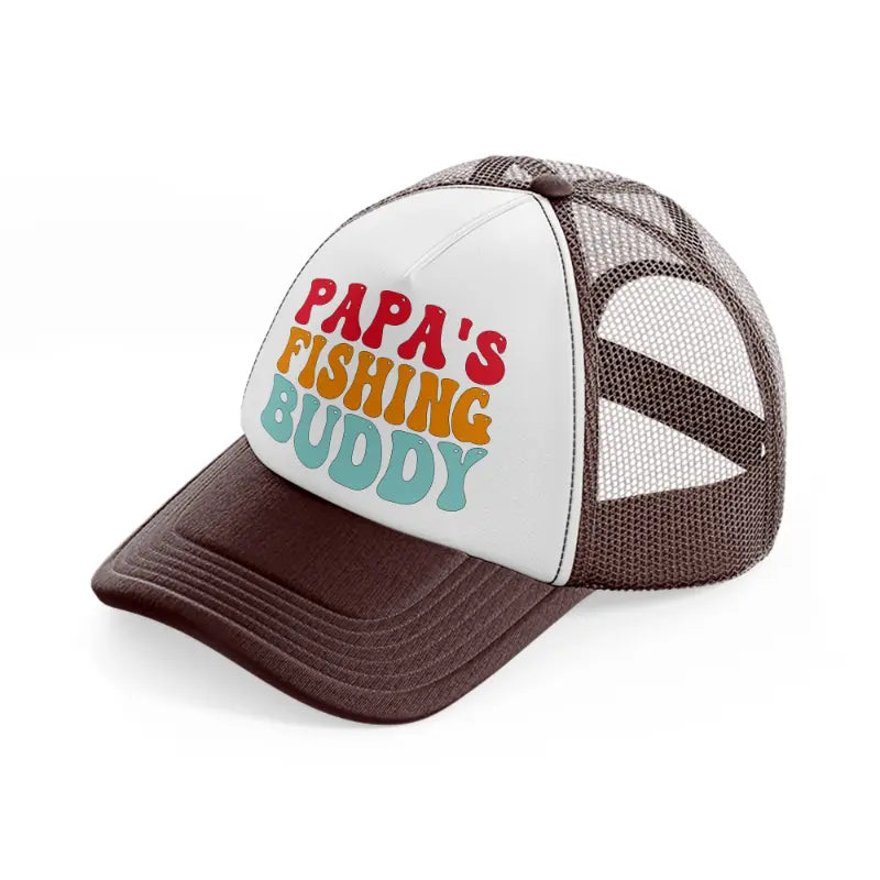 papa's fishing buddy-brown-trucker-hat
