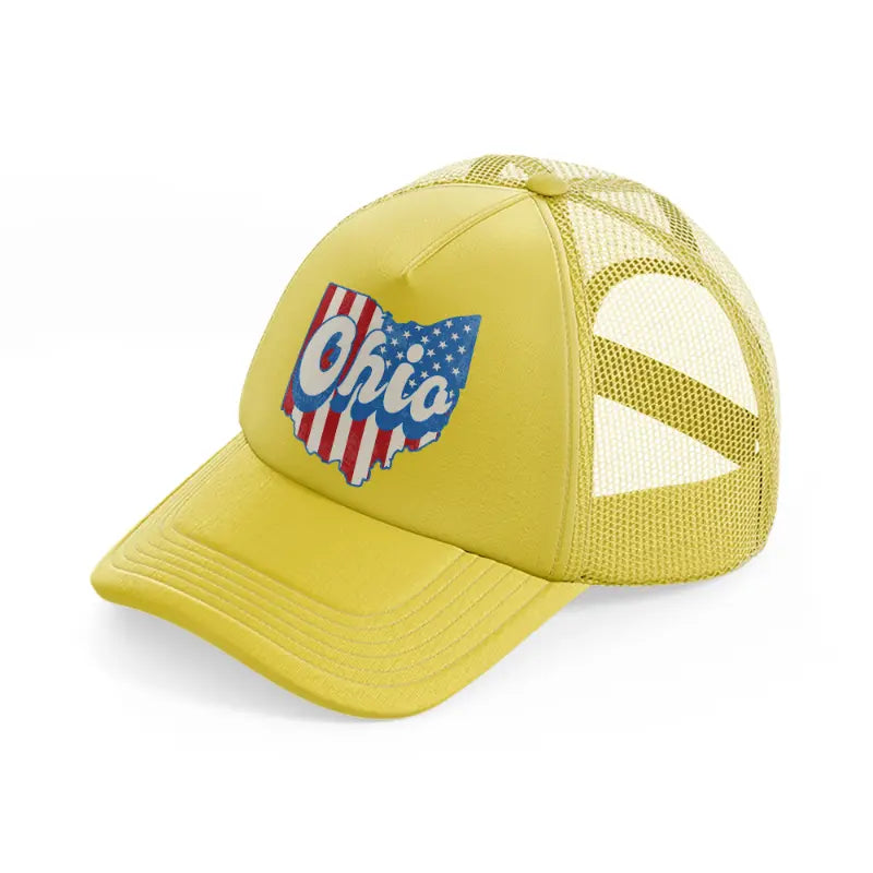 ohio flag gold trucker hat