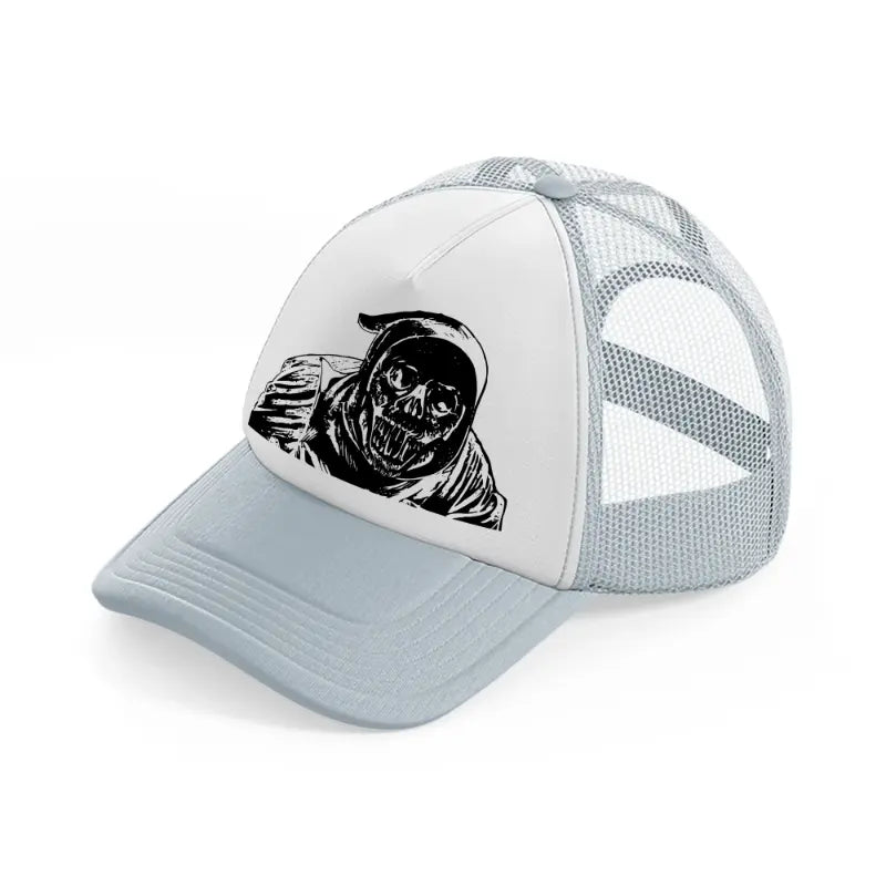 halloween witch grey trucker hat