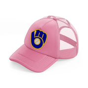 milwaukee brewers logo-pink-trucker-hat