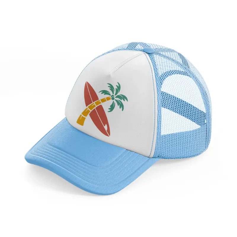 summer surf club sky blue trucker hat