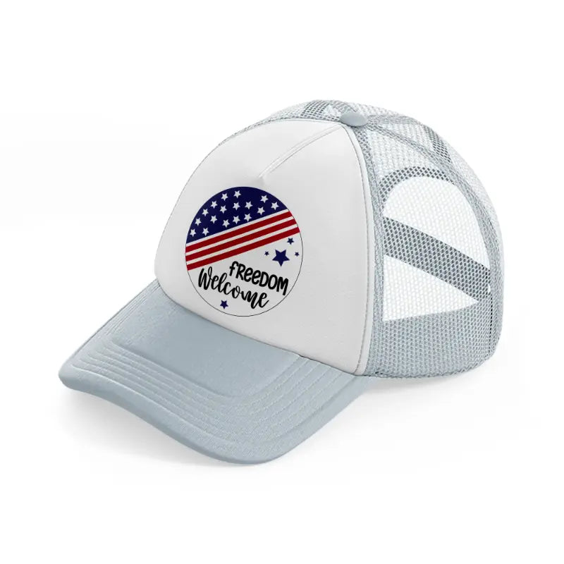 freedom  welcome-01-grey-trucker-hat