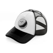 golf ball b&w-black-and-white-trucker-hat