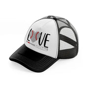 love baseball sticker-black-and-white-trucker-hat