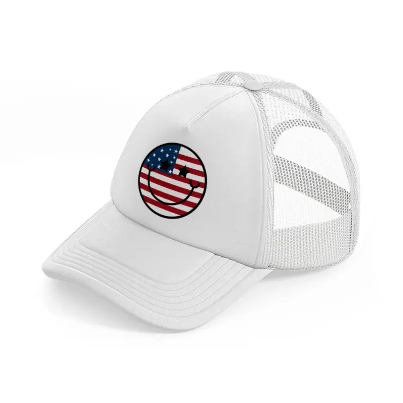 usa smiley-white-trucker-hat