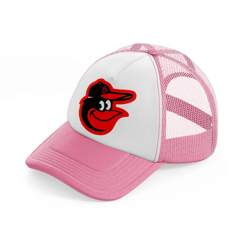 baltimore orioles-pink-and-white-trucker-hat