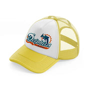 miami dolphins logo-yellow-trucker-hat