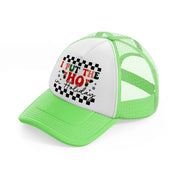 i put the ho in holiday-lime-green-trucker-hat