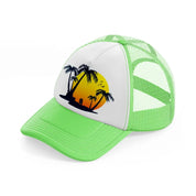 beach lime green trucker hat