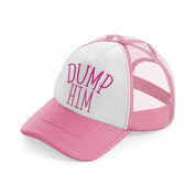 dump him pink and white trucker hat