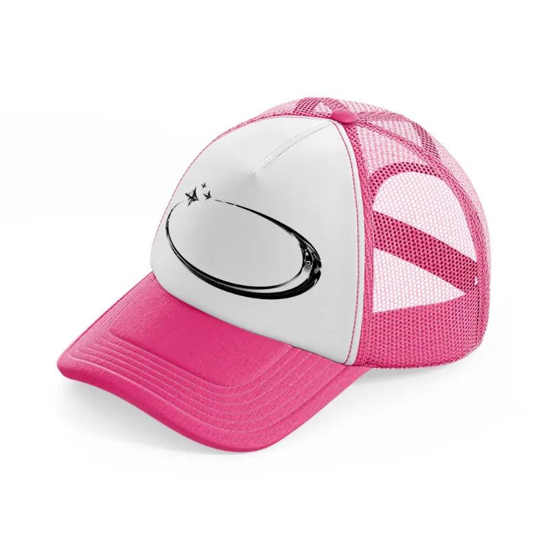 oval neon pink trucker hat