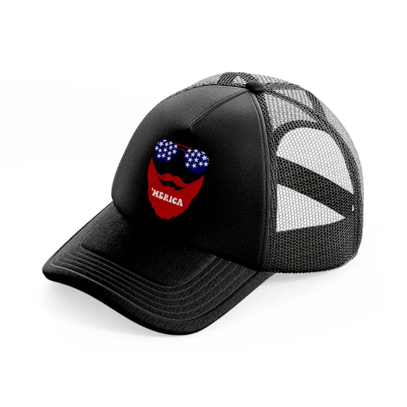 america 2-01-black-trucker-hat