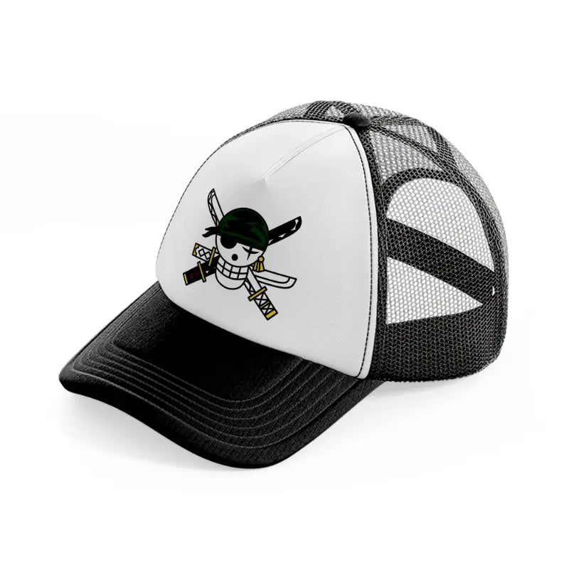 zoro logo-black-and-white-trucker-hat
