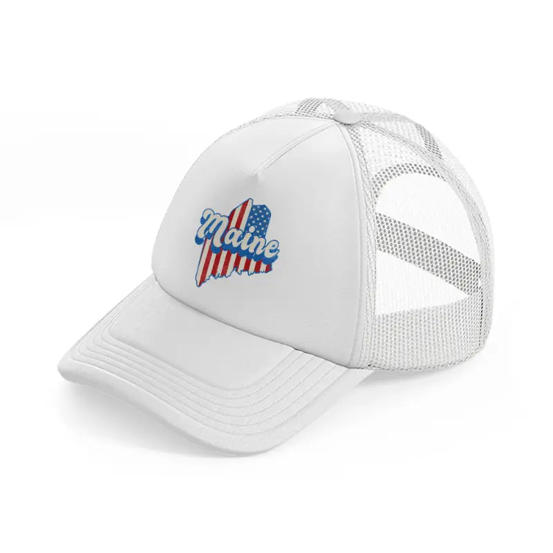 maine flag-white-trucker-hat