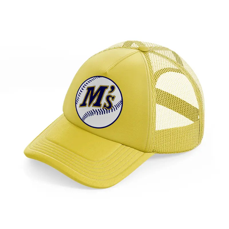 seattle mariners ball-gold-trucker-hat