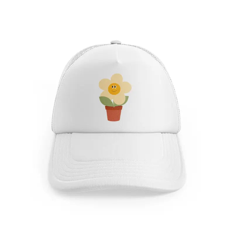 flowerpot white trucker hat