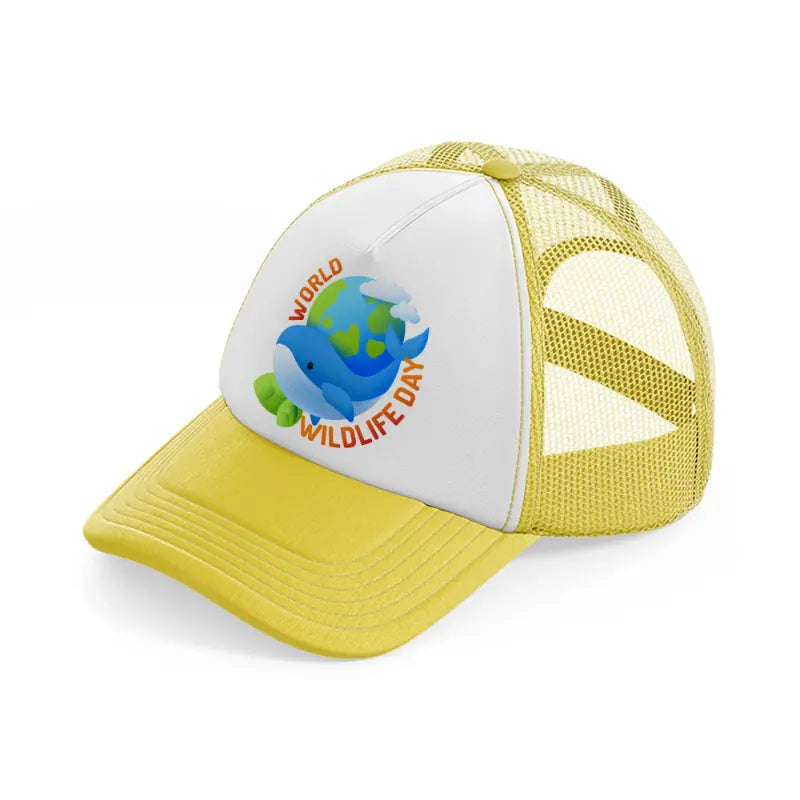 world wildlife day (3) yellow trucker hat